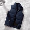 2025 Men's Plus Size High-End Down Vest with Double Zippers & Stand-Up Collar, 50% Grey Duck Down Filling