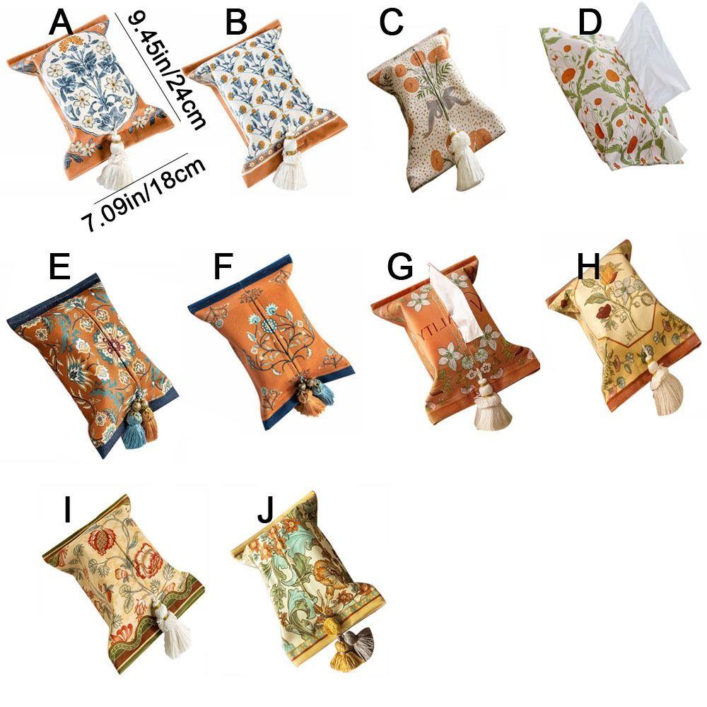 Rectangle Short Plush Tissue Bag 18x24cm Napkin Paper Box Retro Tissue Box Holder  Office