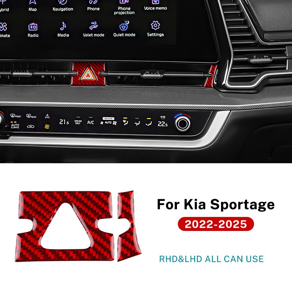 Real Soft Carbon Fiber Sticker For Kia Sportage NQ5 2022 2023 2024 2025 LHD RHD Car Warning Light Trim Interior Accessories.
