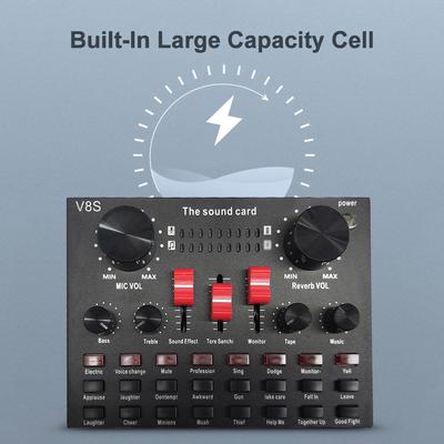 V8S Live Streaming Sound Adapter Phone Laptop Microphone Multi-Function High Sound Quality
