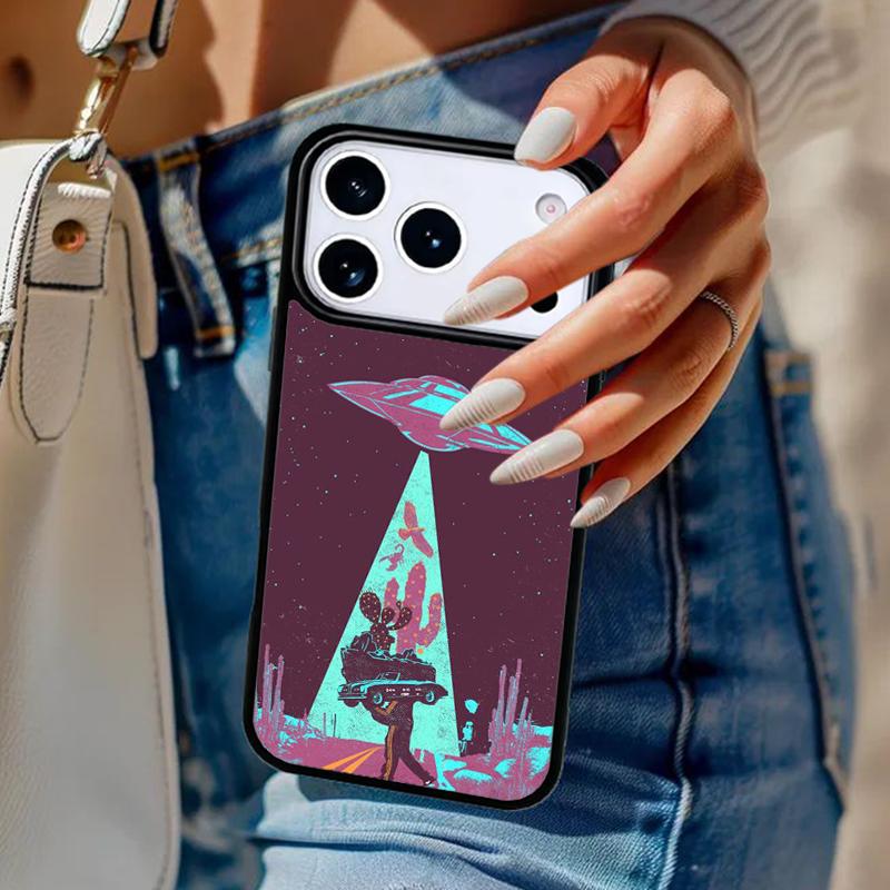 Sky aliens UFO astronauts lovely Phone Case For iPhone 17 Air 14 15 13 12 Max Cover For Apple 16e 11 Pro Max Plus Coque