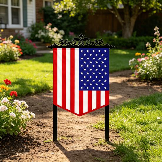 Fourth of July Garden Stake Stars And Stripes Eagle Yard Art Stake American Patriotic Stake for Backyard Lawn Decoration