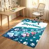 Dog Theme Crystal Velvet Rug Personalized Custom Name Text Soft Floor Mat Home Decor