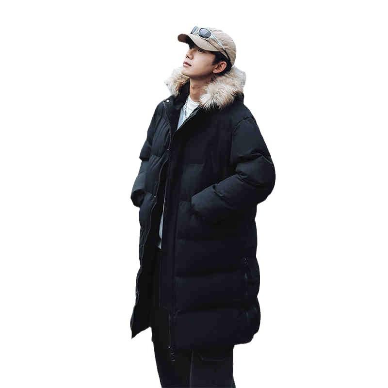Medium and Long Cotton-padded Clothes for Men's Winter New Velvet Cotton-padded Clothes, Cold-proof and Warm, Large Cotton-padded Jacket.