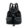 Black Backpacks for Women Soft Leather Rivet Waterproof Backpack Trendy Women School Bags Girl Travel School Back Bags Bagpack