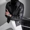 Men's Trendy Casual Loose Lapel PU Leather Jacket - Spring/Autumn Style