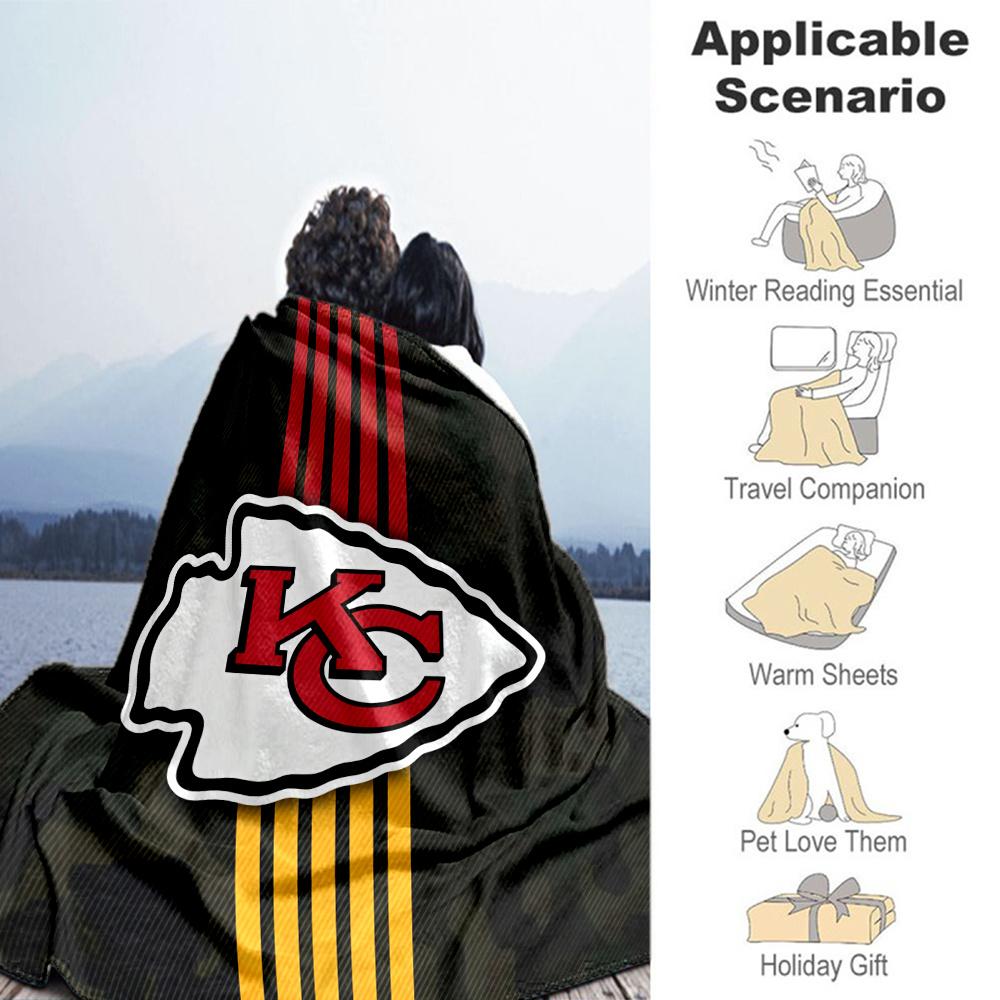 Kansas City Chiefs Flannel Blanket, High quality Comfortable for All Seasons, Home Decor, Warmth and Comfort