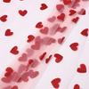 Red Heart-Shaped Mesh Table Runner Romantic Heart Design Wedding Table Decor Transparent Heart Pattern Valentine's Day Party