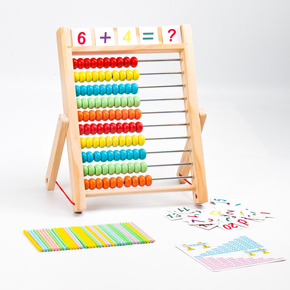 

Kindergarten primary school students mathematics wooden children abacus stand abacus addition and subtraction arithmetic teaching aids multi-function