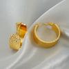 New Fashion Stainless Steel Round Large Earrings Personalized Fashion Light Luxury Wind Titanium Steel Earrings Women