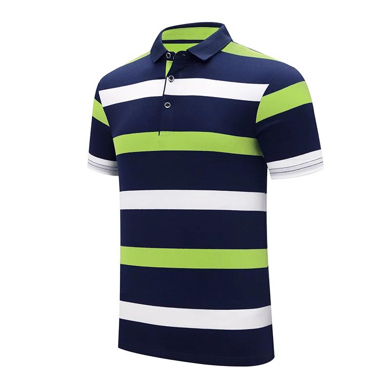 New Style Fashion Summer Men Classic Striped Polo Men's Clothing Short-Sleeved Embroidered Business Casual Hot Polo Shirt Male