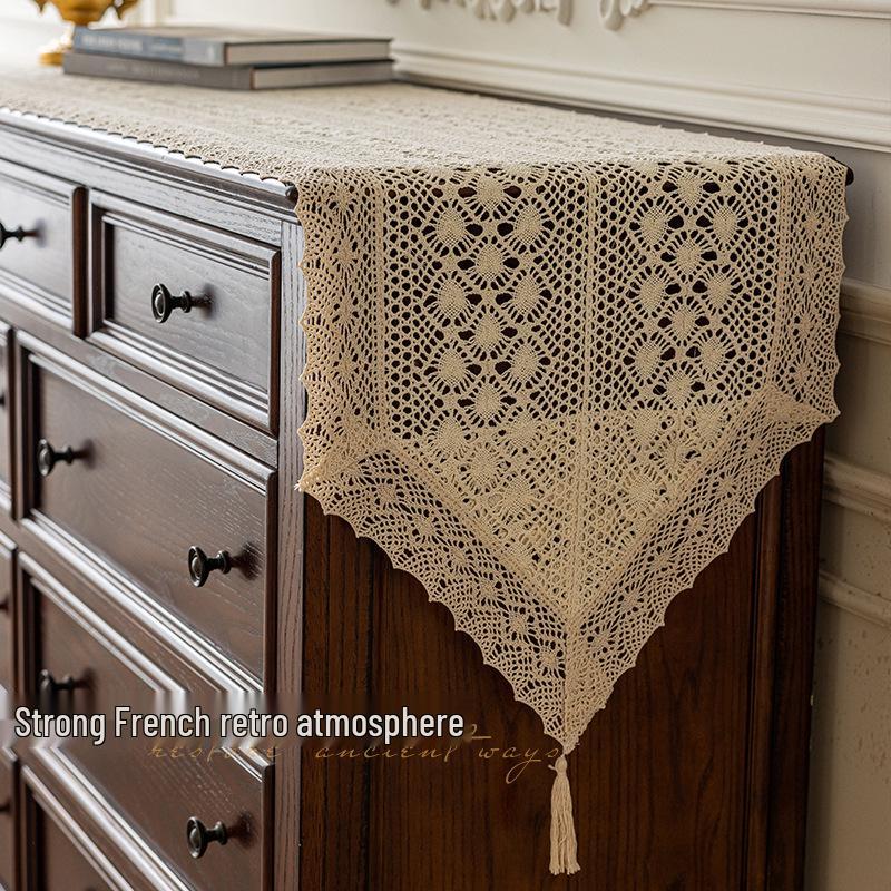 Francouzský Retro Běhoun na Jídelní Stůl/Ubrus pro Konferenční a Příruční Stolky - Špičková Domácí Dekorace Dlouhý Kryt