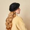 Wool Retro Top Hat British Style Women'S Autumn And Winter Crimped Bud Hat Fashion Flower Stewardess Hat
