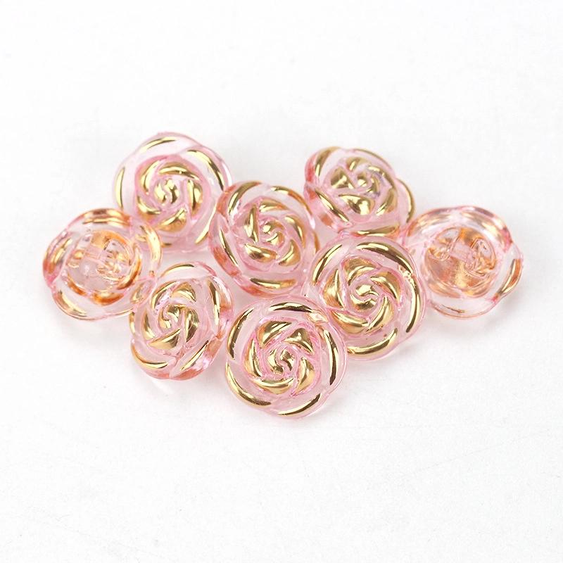 

30 шт. Акрилові ґудзики у формі троянди, ґудзики для сорочок, светрів, швейні аксесуари, вироби своїми руками світло-рожевий колір