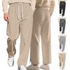 Herren gerade geschnittene Jogginghose mit seitlichen Schlitzen, lockere Freizeithose