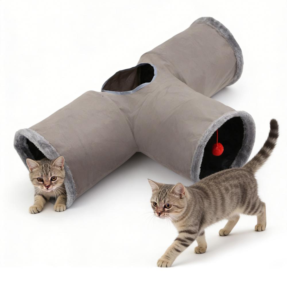 Cat Tunnel Maze Puzzle Interactive Foldable Flexible Cat Play Tunnel For Kitten Pet Christmas Halloween Birthday Party