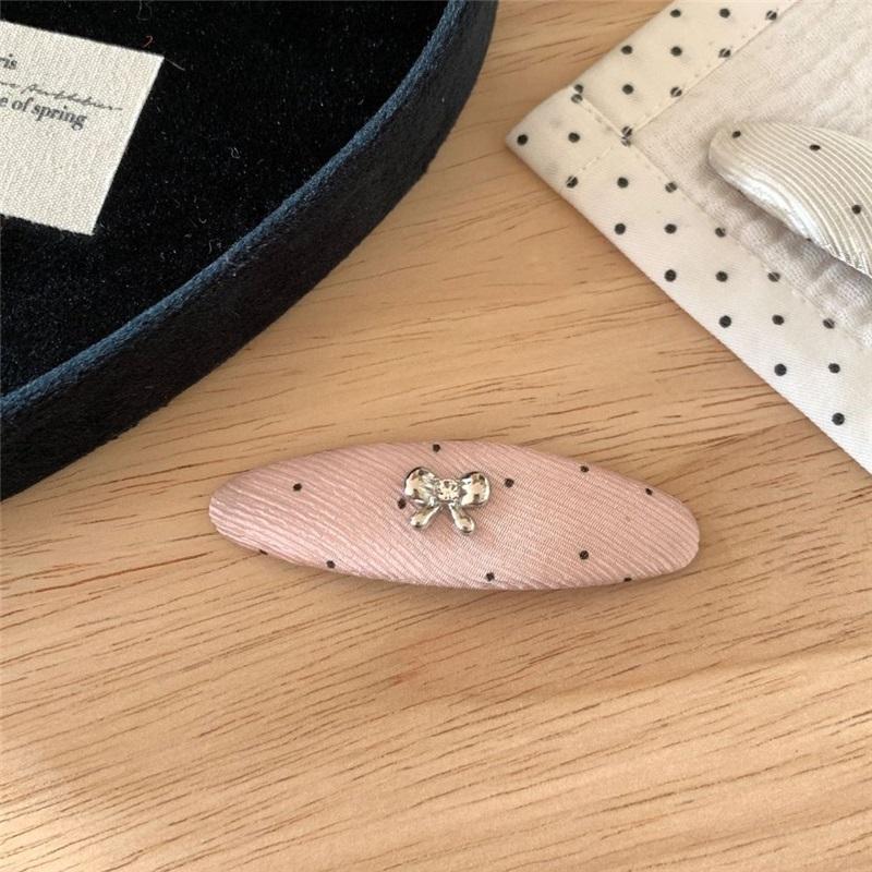 Ballet Style Silver Rhinestone Bow Hair Clips Retro Elegant BB Clip Sweet Girls Bangs Broken Hair Side Hairpin Hair Accessories