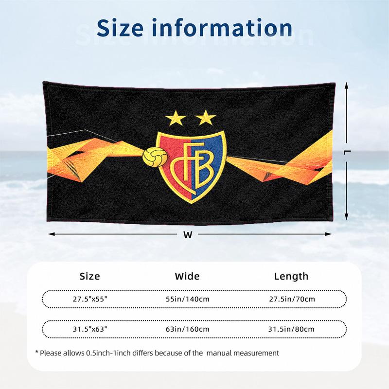 FC Basel Mikrofaser Strandtuch Schnelltrocknend Sandfrei Leichtgewicht Strandtücher für Reisen Schwimmen Camping