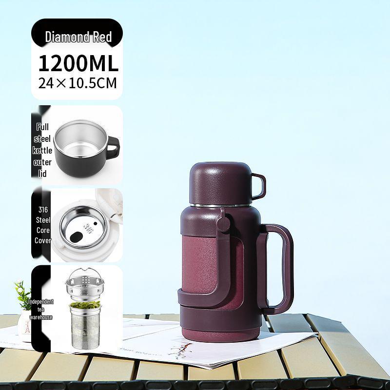 Extra Large Insulated 316 Stainless Steel Water Bottle for Home & Outdoor Use - Antibacterial & Durable