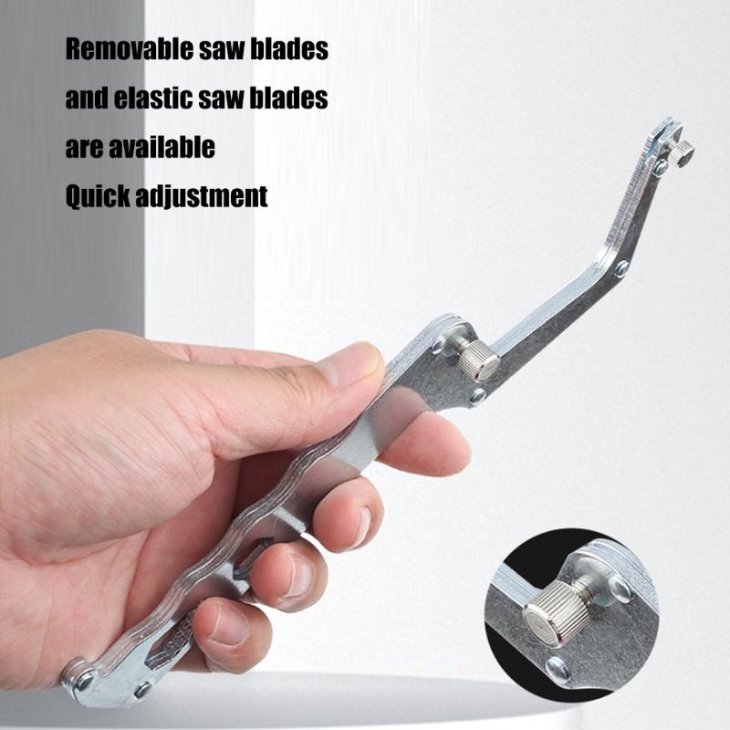 Durability Steel Hacksaw With Thickened Design Easy Blade Replacement Builts In Hex Wrench Comfortable Grip For Travel