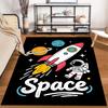 Cartoon Astronaut and Rocket Space-Themed Carpet for Kids Room Suitable for use as an anti-slip for living room bedroom sofas