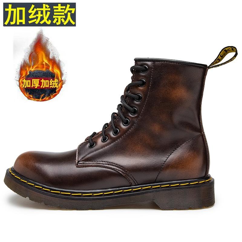 Martin boots men's high-top classic 8-hole leather British women's boots fleece tooling boots flow locomotive boots