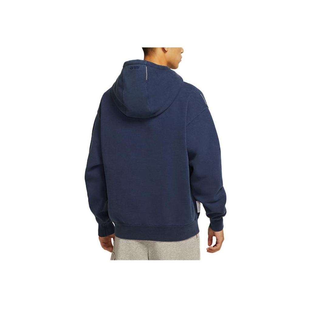 Nike Na-Ke Zen And Tea Series Embroidered Logo Loose-Fit Fleece Hoodie Men Tops Space-Blue DQ9311-492