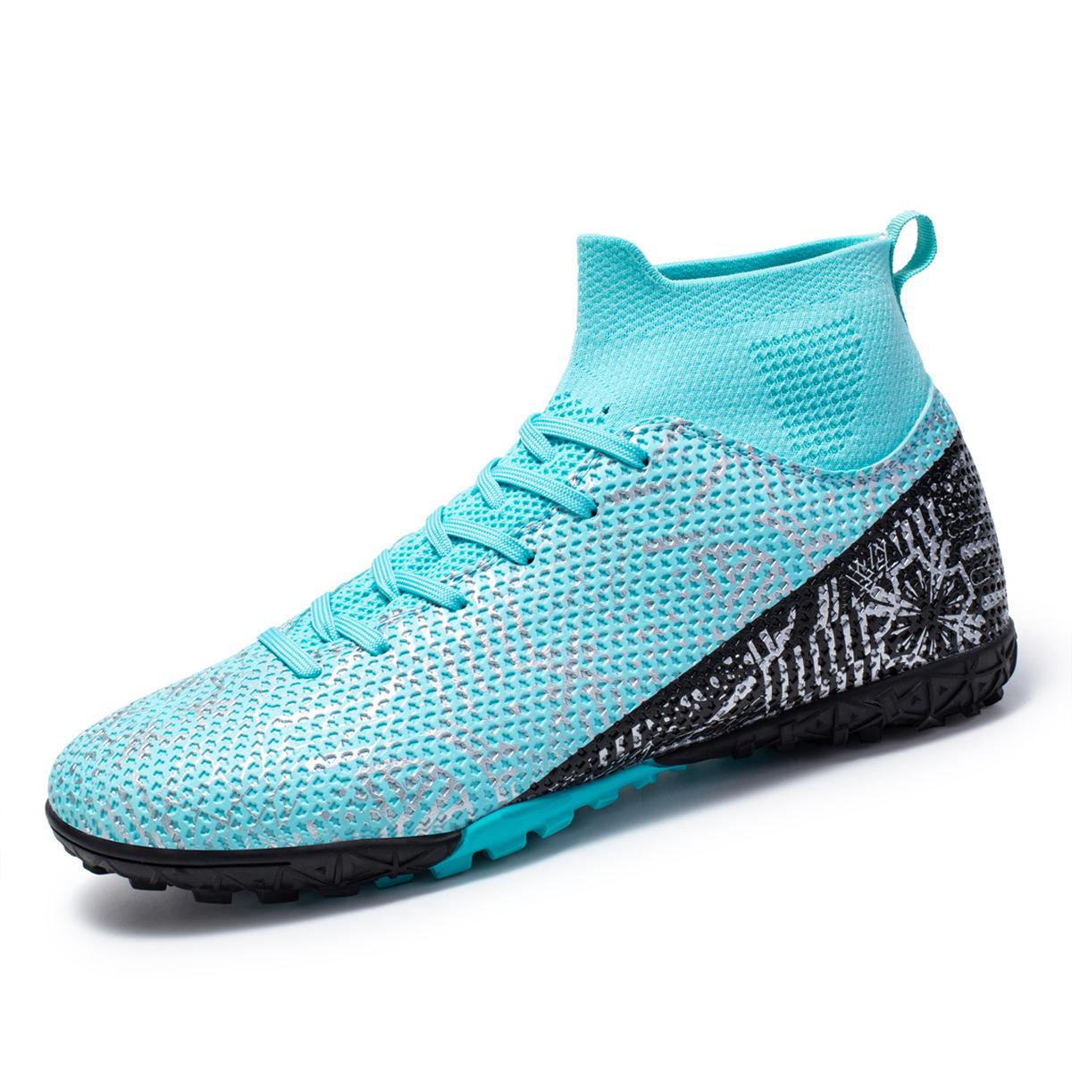 

New high-top football shoes with broken nails for boys and girls, school training balls, long nails, foreign trade sports shoes 46