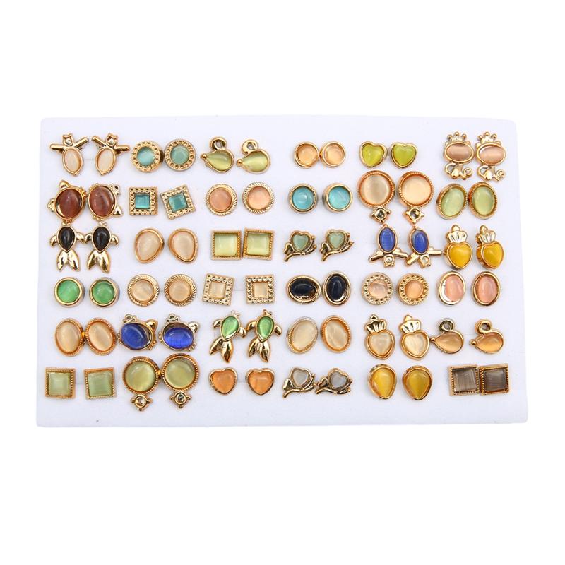 

36 пар/комплект. Модні геометричні сережки-гвоздики зі стразами змішаних стилів для жінок, дівчаток, ювелірні аксесуари style 19