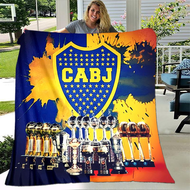 1pc Blanket - Club Atlético Boca Juniors Print Design, Lightweight Blanket for Sofa, Bed- Soft &Warm, Gift for All Seasons