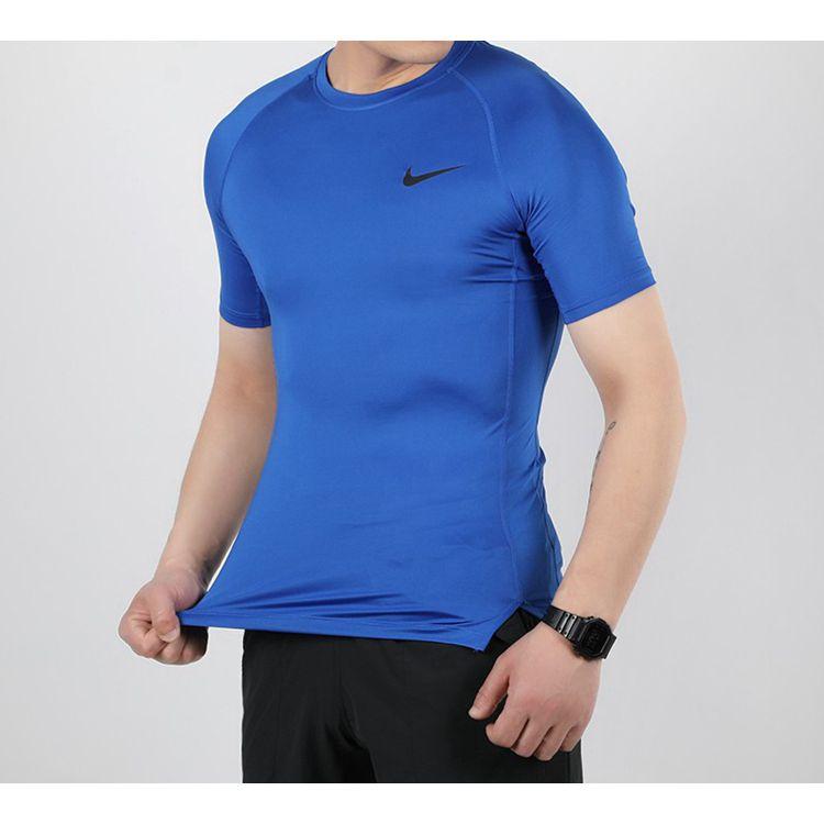 Nike Pro Heren Dri-Fit Strakke Trainings Top met Korte Mouwen BV5632-480