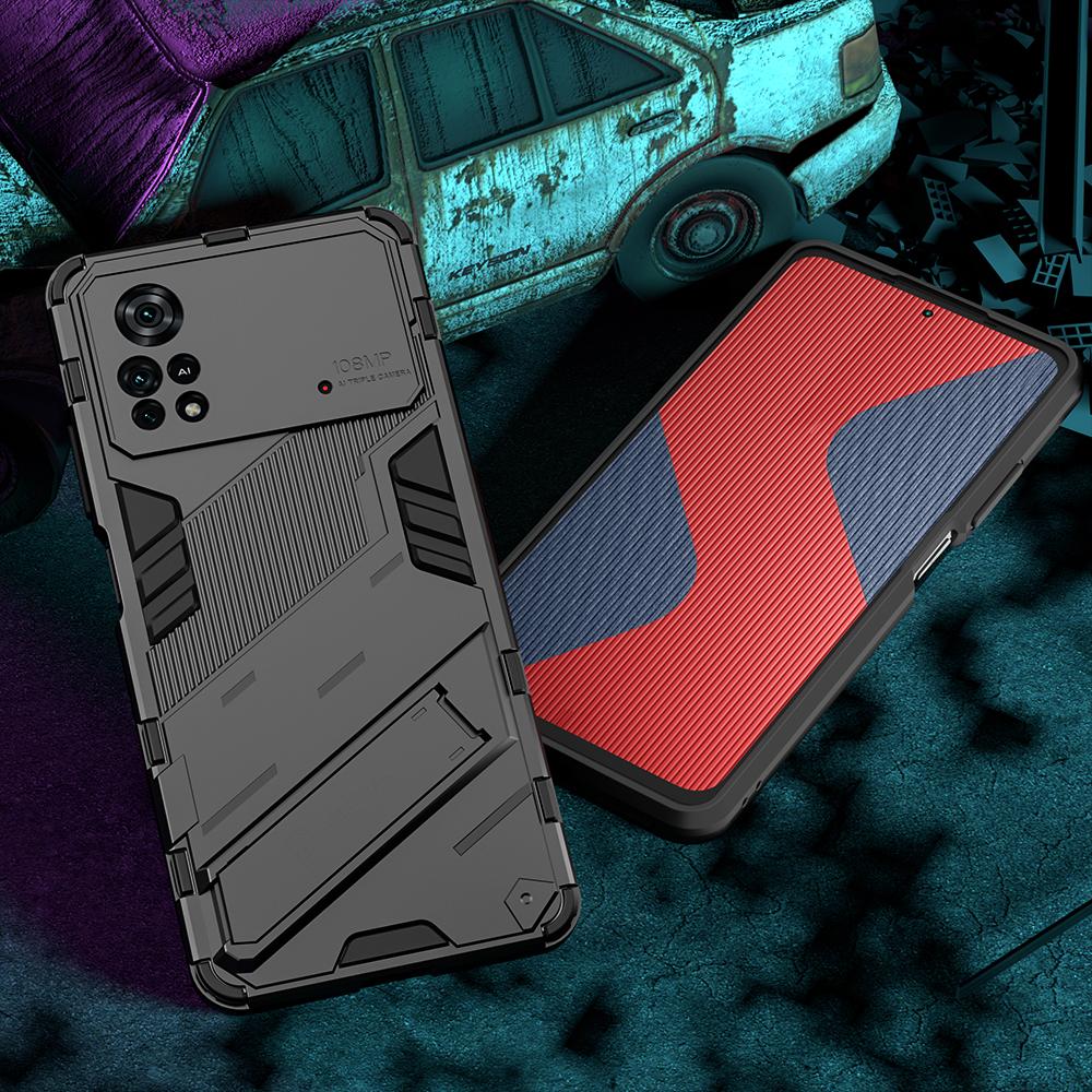 

Противоударный защитный чехол KEYSION для Xiaomi POCO X4 Pro 5G, силиконовый + подставка для ПК, задняя крышка для телефона POCO M4 Pro 4G for POCO X4 Pro 5G чёрный