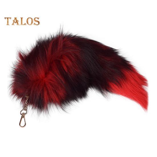 Fuskrävsvans Nyckelring Hänge Handgjord Fuskpäls Svans Cosplay Renässans Furry Svans Handväsketillbehör