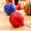Cute Basketball Shape Sport Stress Ball Link Keychain Key Ring Bag Ornament Suspension Trinket