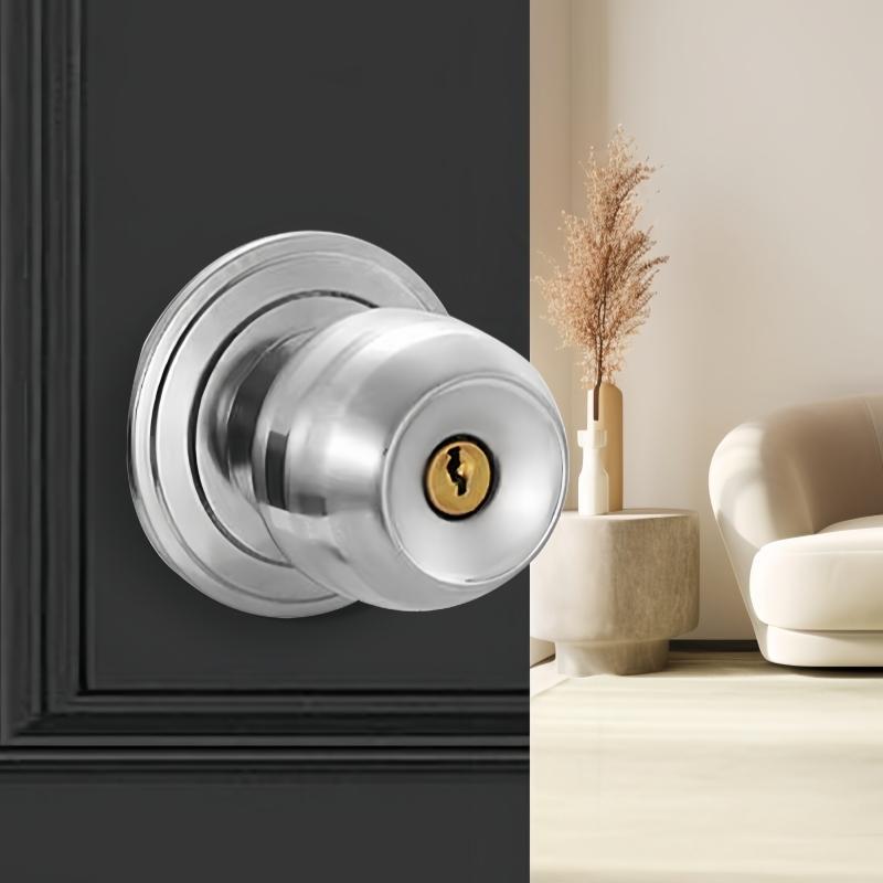 Stainless Steel round Ball Door Knobs Passage Entrance Lock Handle for Bedrooms Living Rooms Hardware Accessories