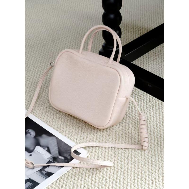 

Gaoding Полностью кожаная сумка из коровьей кожи высшего слоя, маленькая квадратная сумка, мини-сумочка, женская сумка, ощущение высокого класса, простая сумка через плечо на одном плече 17x14x6cm розовый