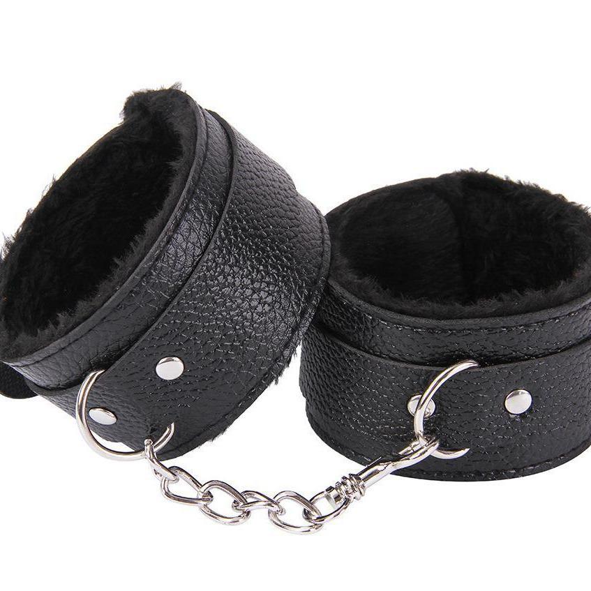 Pluszowe Kajdanki i Skórzane Kajdanki na Kostki - Zestaw do Bondage'u i Zabawek Seksualnych dla Dorosłych