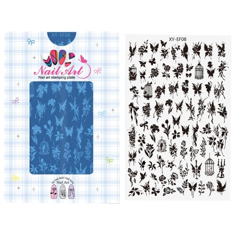 Stainless Steel Nail Art Stamping Plates Flower Line Designs Nail Images Stamp Plates Manicures Templates Nail Art Tool