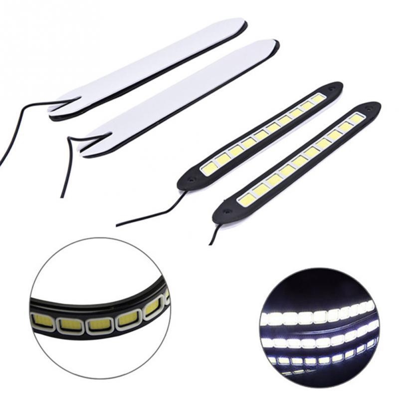 Strip Shape COB Bendable LED Daytime Running Light Waterproof COB Daytime Running Lights Flexible LED Car DRL Driving Lamp