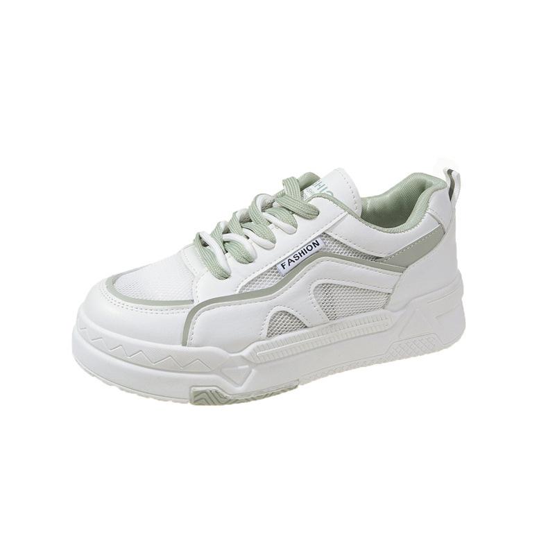 

2025 spring and autumn new ins tide little white shoes women s Korean version of fashion student round head sports and leisure board shoes women 35 зелёный