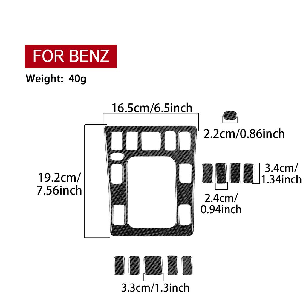 For Mercedes-Benz W201 190 190E 190D 1982-1993 Carbon Fiber Central Control Gear Shift Panel Cover Trim Car Accessories Sticker