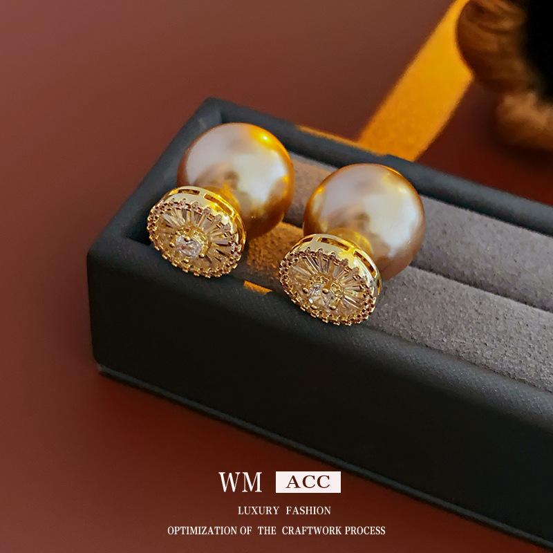 

Серьги из настоящего золота с гальваническим покрытием из серебра и циркония, изысканные серьги в стиле ретро, серьги класса люкс на осень и зиму шампанского