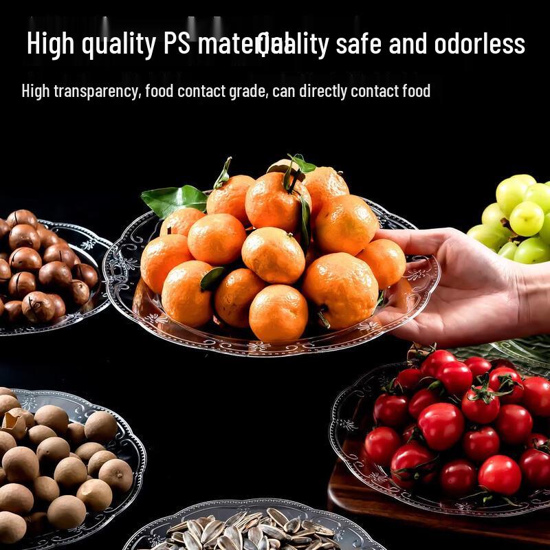Qiwai Disposable Crystal Clear Round Snack Plates