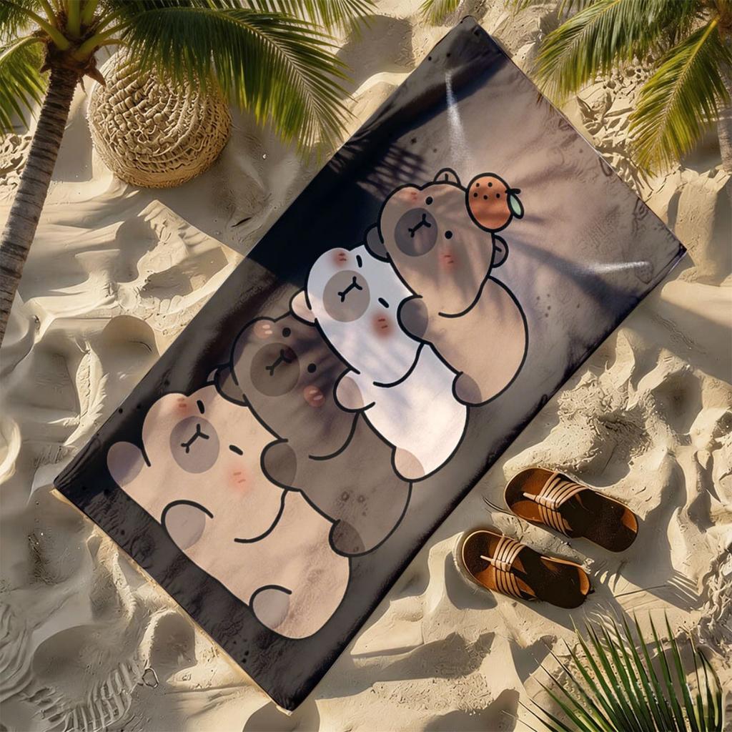 Doll Doll Water Seal Cartoon Theme polyester microfiber beach towel is highly absorbent, suitable for swimming and beach outings