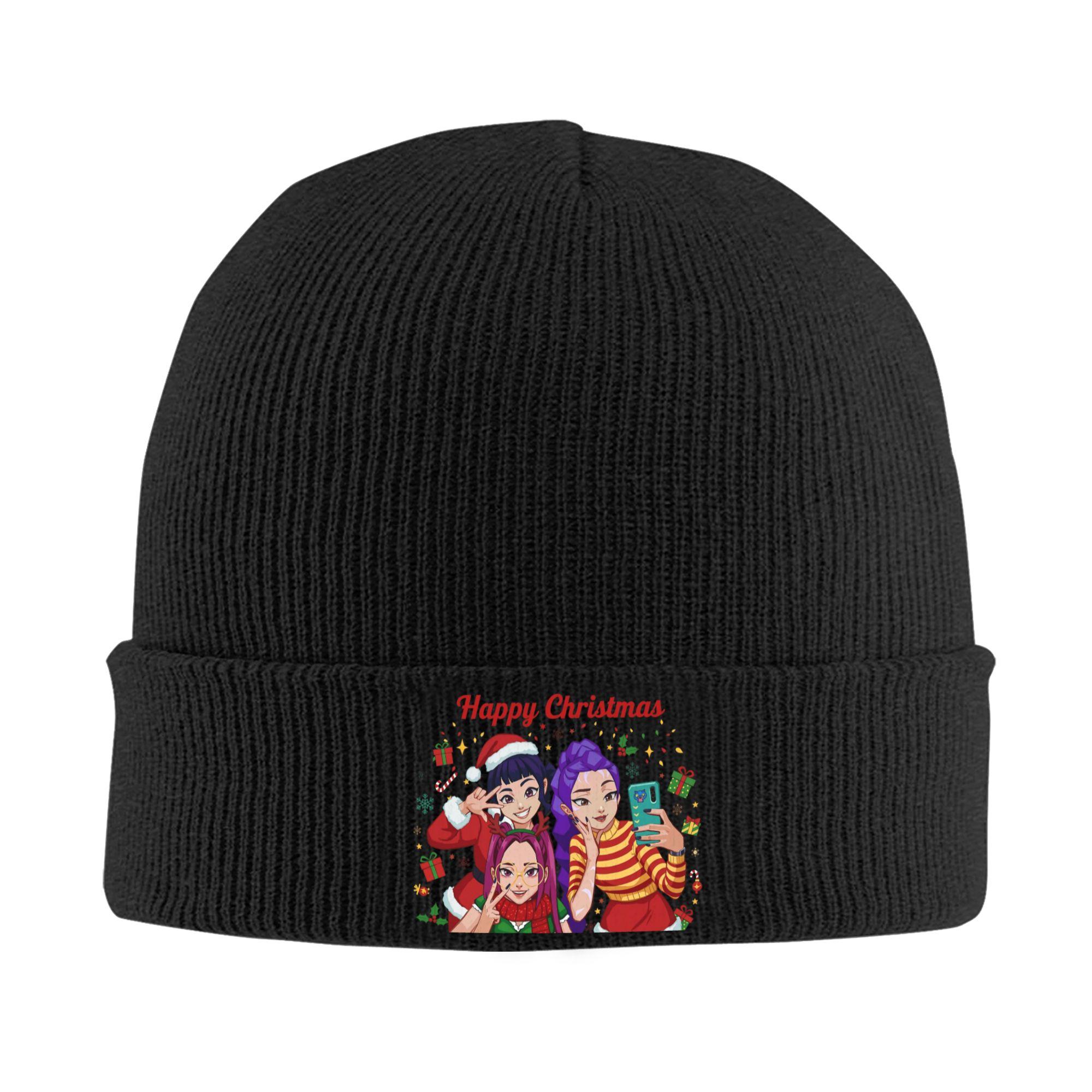 

Unisex Christmas, Kpop Demon Hunters Christmas Saja Boys Merry Xmas Beanie Hats Fashion Knit Hat Winter Caps Elastic Bonnet Hats One Size