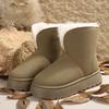 Women's Chunky-Soled Short Snow Boots 2025 Fall/Winter New Arrival Two-Way Wear Thickened Fleece Lining Warm Slip-On Women's Cotton Boots