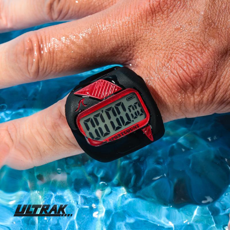 Portable Mini Silicone Ring Counter & Swimming Timer Blue (Timer)