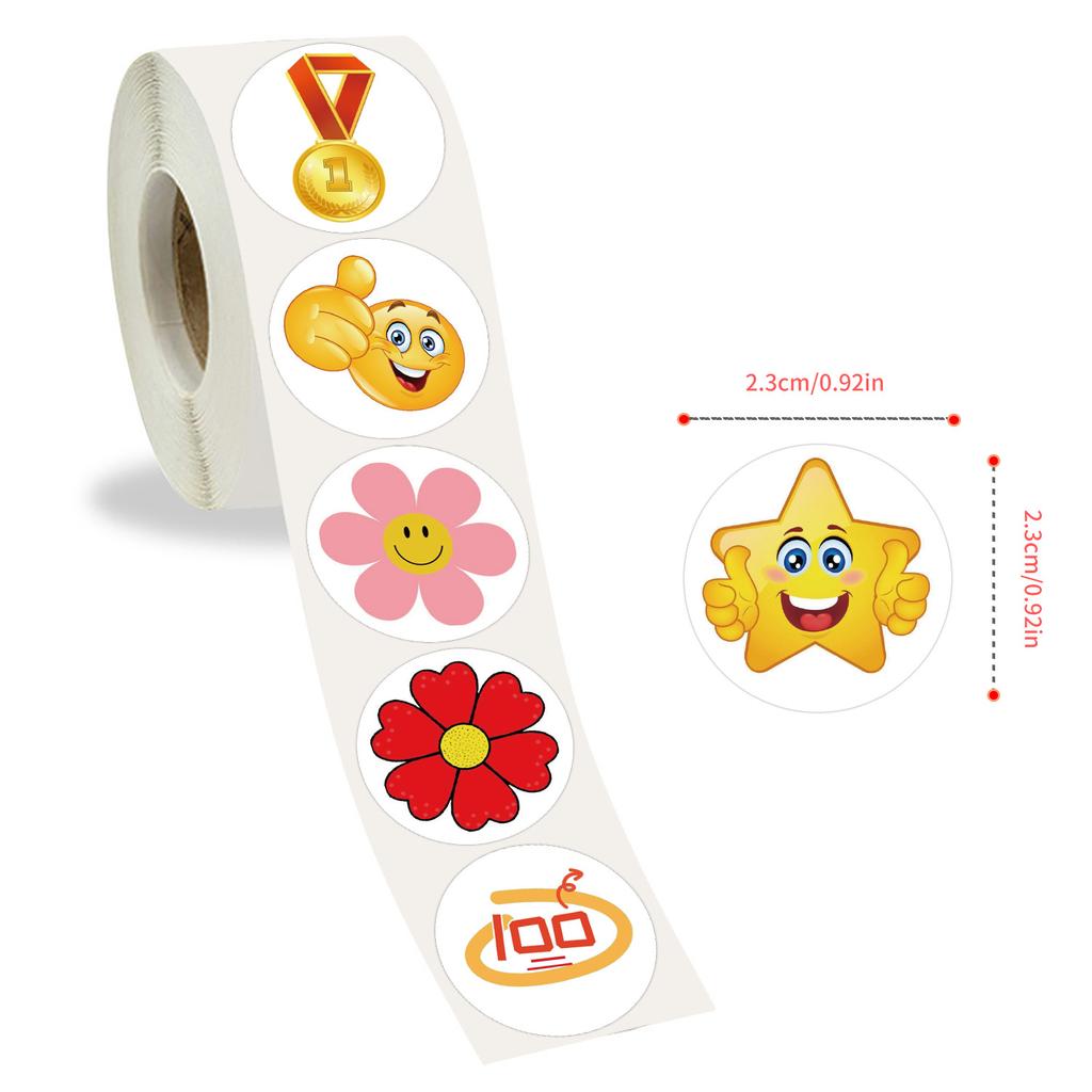 500 Stickers/roll Cartoon Children's Reward Roll Stickers Reward Stickers Creative Handbook Rolls Personalized Tape