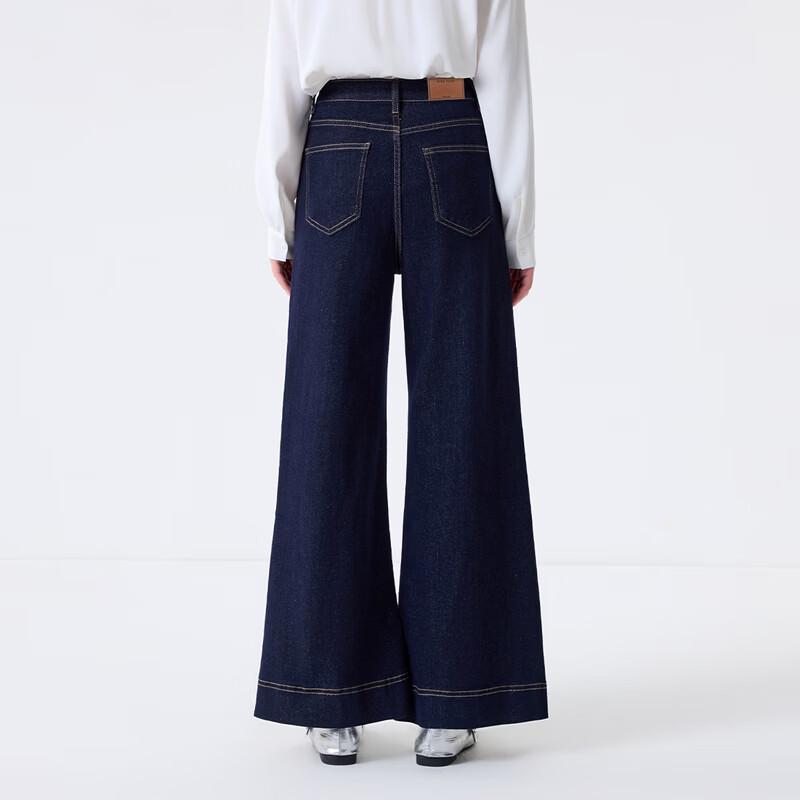 FivePlus Women's Vintage Wide Leg Straight Denim Jeans