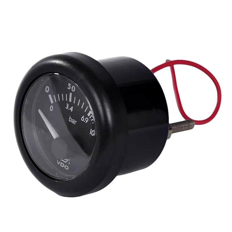 Automotive Gauge Marine Gauge VDO Oil Pressure Meter 52Mm Diesel Engines Oil Pressure Gauge Black 24V
